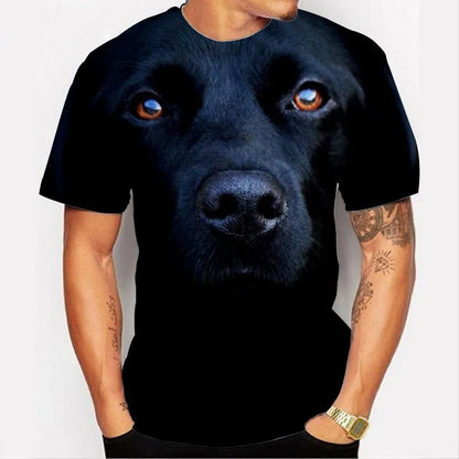 Men's T-shirt With Dog Graphic 3D Full Print Pet Dog Men Clothing Summer Short Sleeve Casual Oversized Tee Shirt Fashion Tops - Annie Paw WearHome Dog WearAnnie Paw Wear