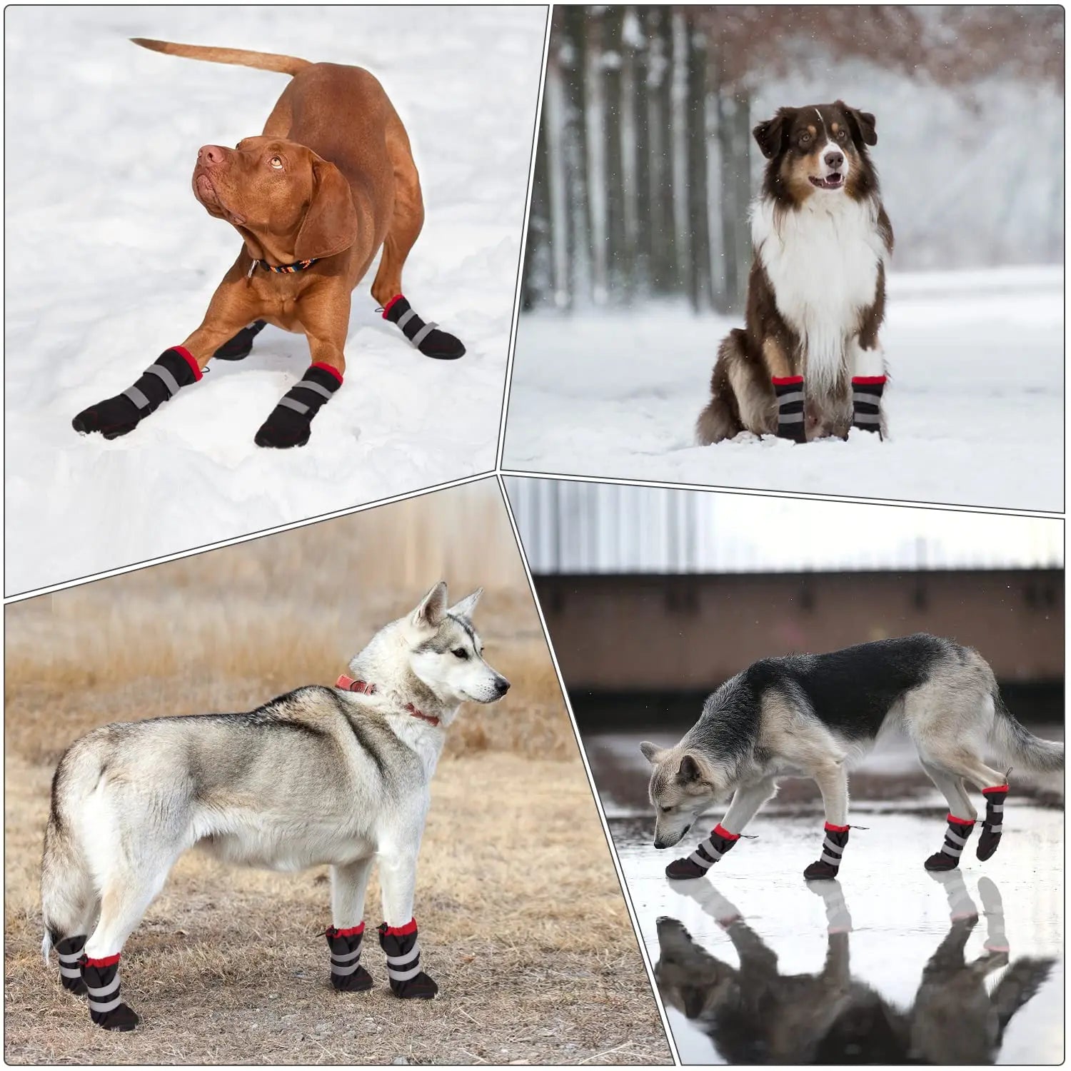 Nonslip Outdoor High Boots For Small Medium Large Dog Winter Dog Snow Boots Waterproof Reflective Paw Protector Pet Snow Booties - Annie Paw WearOutdoor AccessaryAnnie Paw Wear