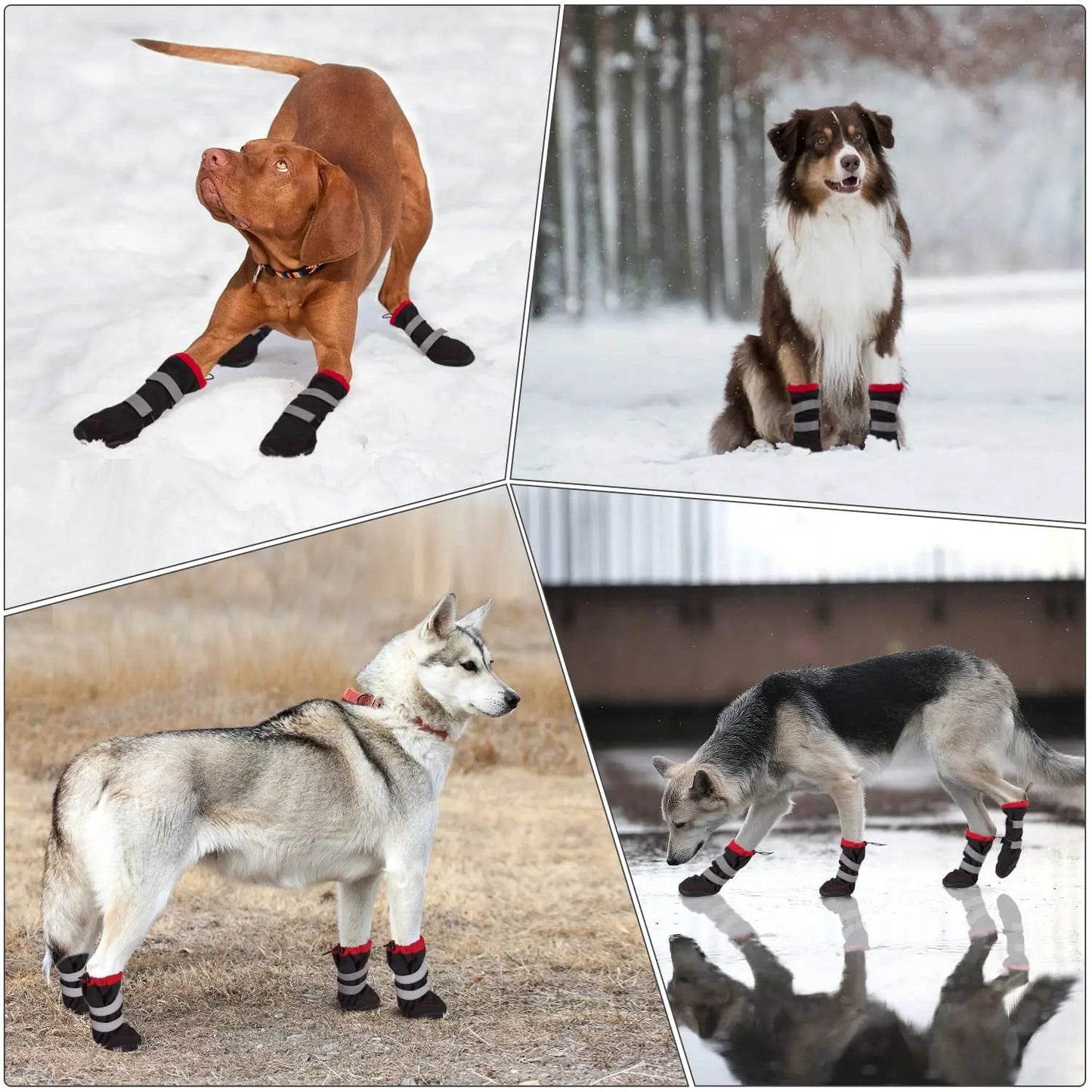 Nonslip Outdoor High Boots For Small Medium Large Dog Winter Dog Snow Boots Waterproof Reflective Paw Protector Pet Snow Booties - Annie Paw WearOutdoor AccessaryAnnie Paw Wear