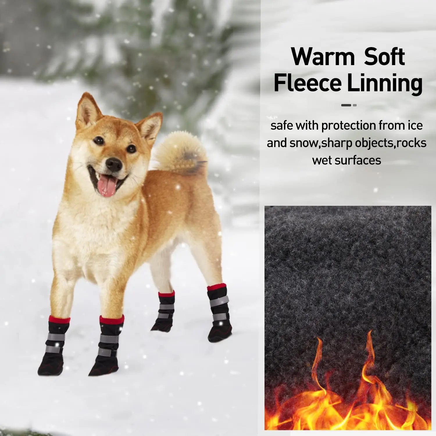 Nonslip Outdoor High Boots For Small Medium Large Dog Winter Dog Snow Boots Waterproof Reflective Paw Protector Pet Snow Booties - Annie Paw WearOutdoor AccessaryAnnie Paw Wear