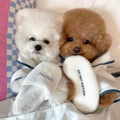 Pet Bathrob Dog Pajamas Sleeping Clothes Soft Pet Bath Drying Towel Dog Robe Warm Pajamas for Puppy Dogs Shower Clothes - Annie Paw WearHome Dog WearAnnie Paw Wear