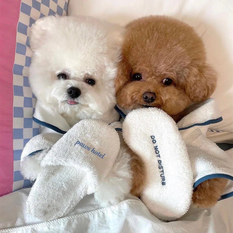 Pet Bathrob Dog Pajamas Sleeping Clothes Soft Pet Bath Drying Towel Dog Robe Warm Pajamas for Puppy Dogs Shower Clothes - Annie Paw WearHome Dog WearAnnie Paw Wear