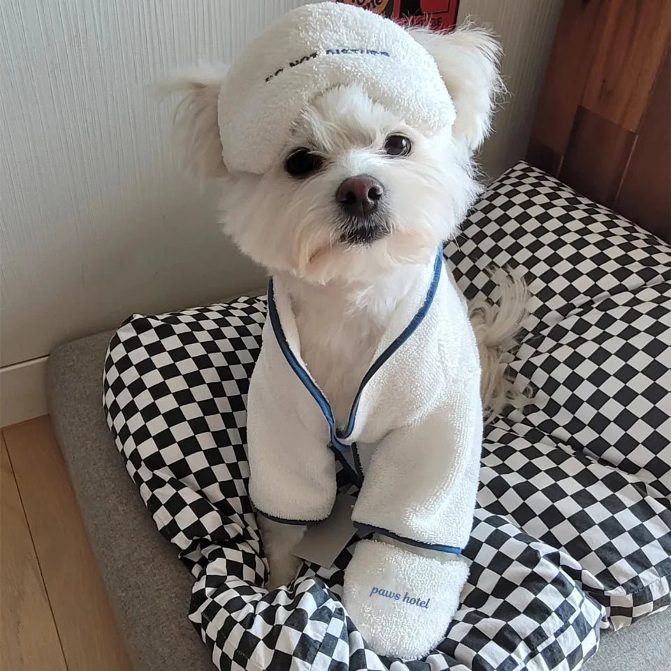 Pet Bathrob Dog Pajamas Sleeping Clothes Soft Pet Bath Drying Towel Dog Robe Warm Pajamas for Puppy Dogs Shower Clothes - Annie Paw WearHome Dog WearAnnie Paw Wear