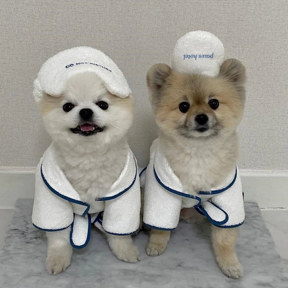 Pet Bathrob Dog Pajamas Sleeping Clothes Soft Pet Bath Drying Towel Dog Robe Warm Pajamas for Puppy Dogs Shower Clothes - Annie Paw WearHome Dog WearAnnie Paw Wear