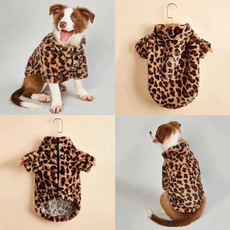 Anniepaw Pet Clothes Elegant Luxury Fur Dress Winter Overcoat Small Dog Cat Clothes Bowknot Leopard Chihuahua Noble Princess Party Dress