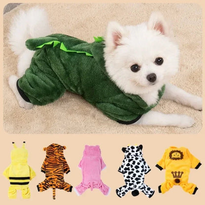 Anniepaw Pet Dog Clothes for Small Dogs Fleece Dog Costume Puppy Cats Chihuahua Clothing Pet Jumpsuit French Bulldog Clothes Pets Hoodies