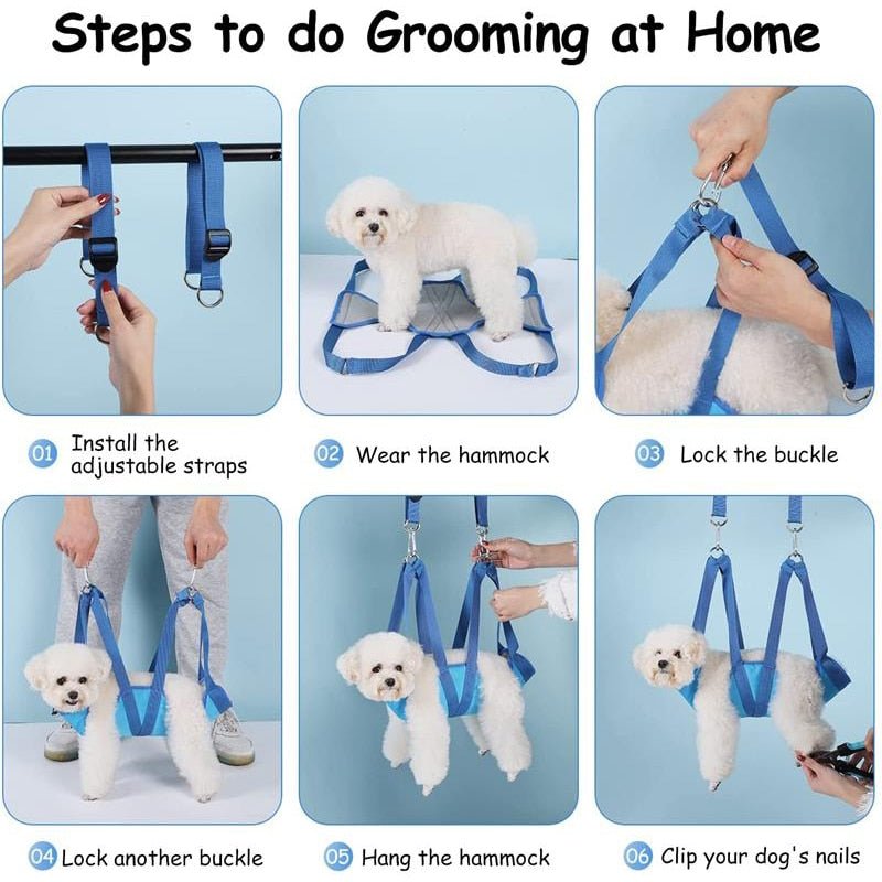 Anniepaw Pet Grooming Hammock for Cats and Dogs: Nail Clip Helper Bag