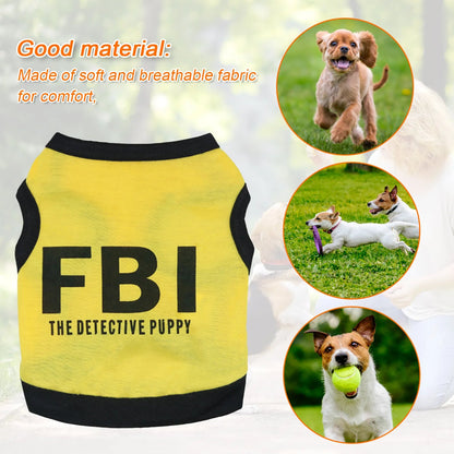 Anniepaw Police Suit Cosplay Dog Clothes Black Elastic Vest Puppy T-Shirt Coat Accessories Apparel Costumes  Pet Clothes for Dogs Cats