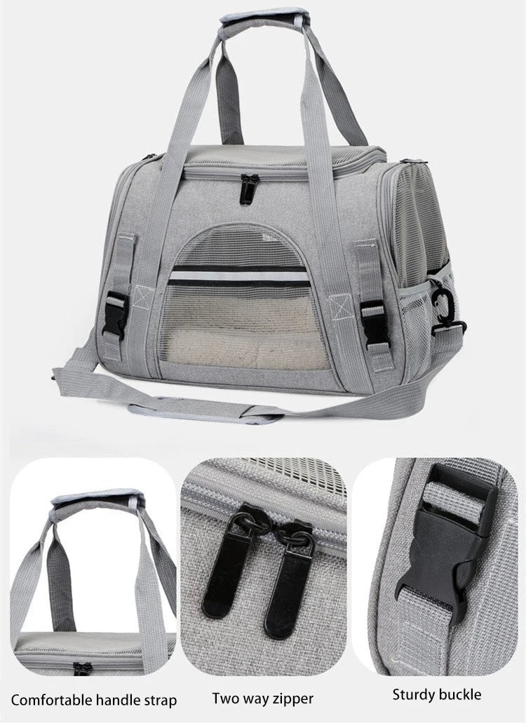 Anniepaw Portable Breathable Cat Dog Carrier Bag with High-Quality Zipper