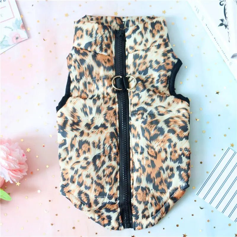 Anniepaw Printed Warm Zipper Dog Vest New Traction Buckle Vest Pet Coat For Puppy Chihuahua Casual Universal Dog Jacket Pet Clothing