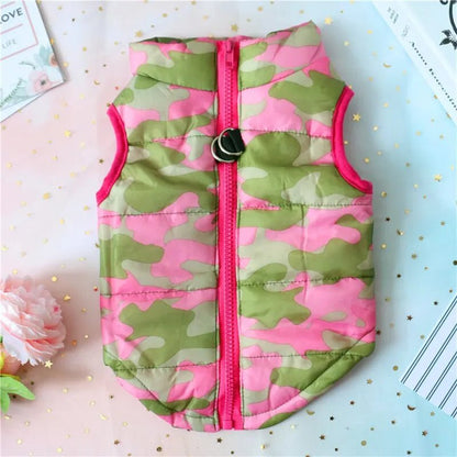 Anniepaw Printed Warm Zipper Dog Vest New Traction Buckle Vest Pet Coat For Puppy Chihuahua Casual Universal Dog Jacket Pet Clothing