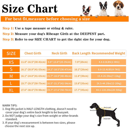 Anniepaw Reflective Safety Dog Life Jacket Adjustable Swim Vest for All-Season Fun and Protection