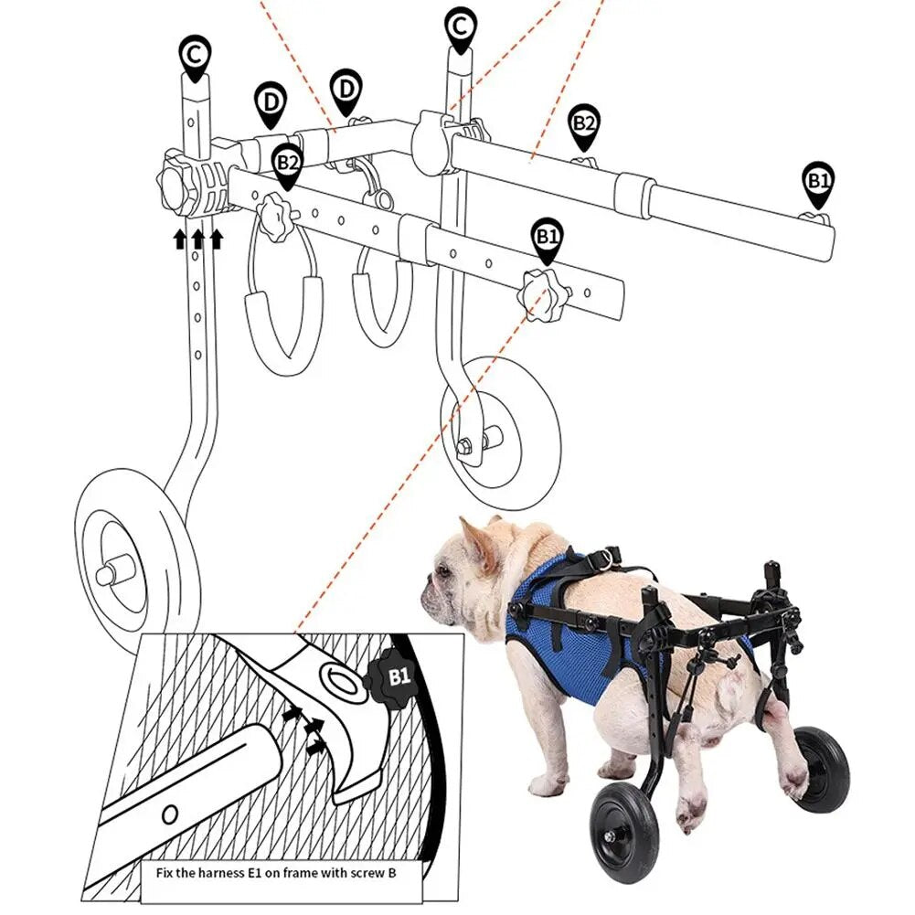 AnniePaw Dog Wheelchair for Hind Legs - Mobility Support for Small & Medium Dogs