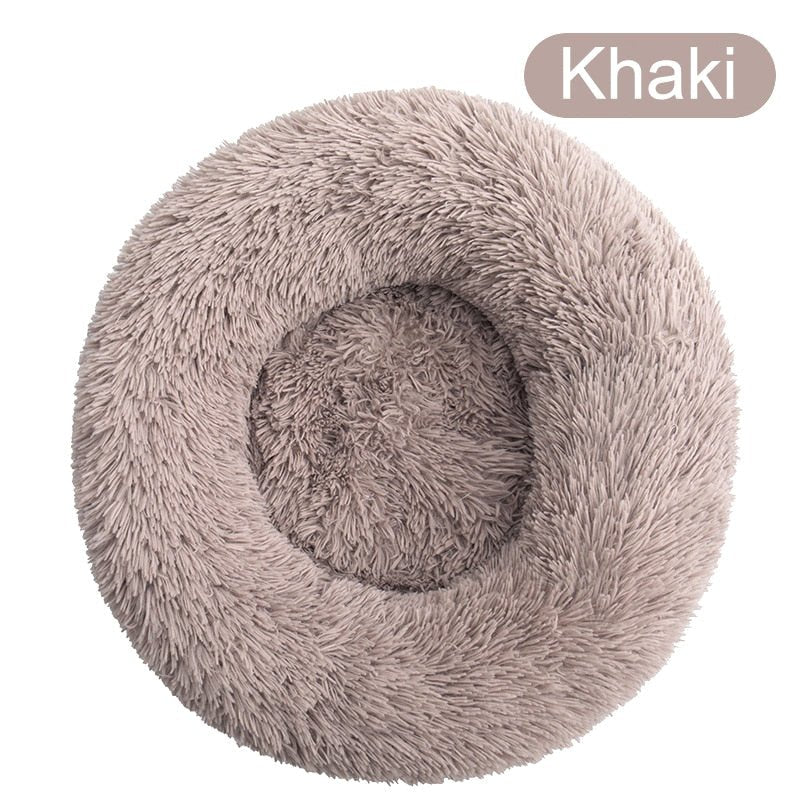 Anniepaw Round Plush Dog Bed Fluffy Sofa for Small to Large Dogs Cat Winter Warm Puppy Cushion