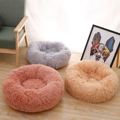 Anniepaw Round Plush Dog Bed Fluffy Sofa for Small to Large Dogs Cat Winter Warm Puppy Cushion