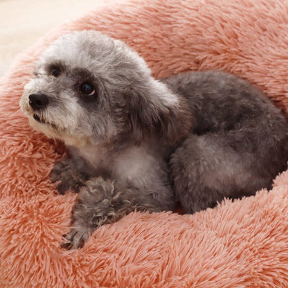 Anniepaw Round Plush Dog Bed Fluffy Sofa for Small to Large Dogs Cat Winter Warm Puppy Cushion