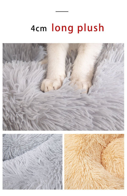 Anniepaw Round Plush Dog Bed Fluffy Sofa for Small to Large Dogs Cat Winter Warm Puppy Cushion