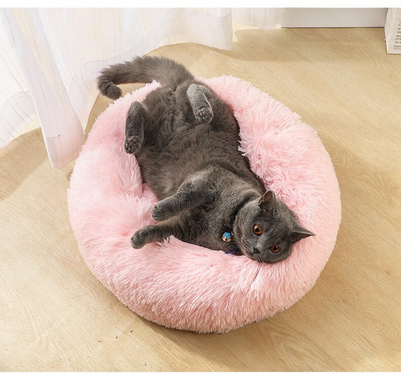 Anniepaw Round Plush Dog Bed Fluffy Sofa for Small to Large Dogs Cat Winter Warm Puppy Cushion