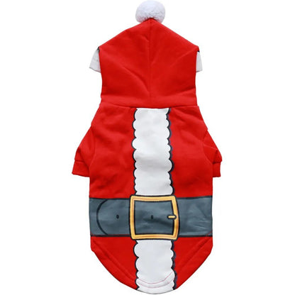 Santa Dog Costume Christmas Hoodie Warm Winter Pet Clothes Red New Year Costume - Annie Paw WearcostumesAnniePaw Wear