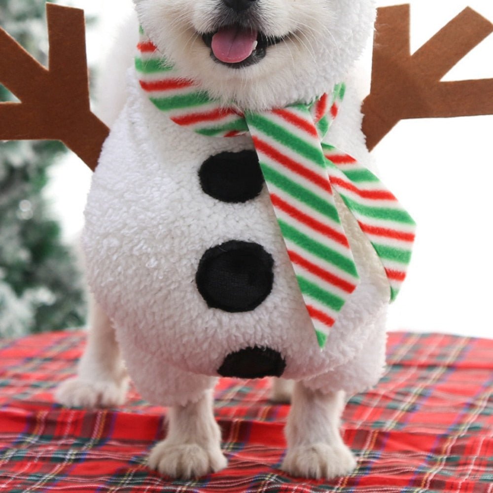 Snowman Christmas Pet Coat: Festive Dress for Small to Large Dogs - Annie Paw WearcostumesAnniePaw Wear