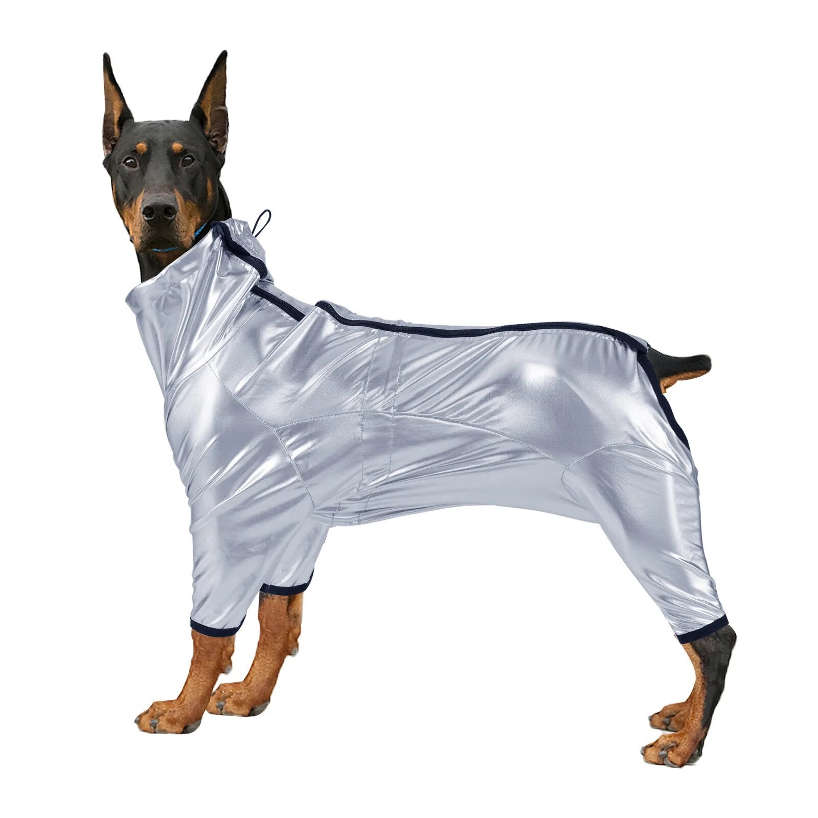 Space Odyssey Silver: Waterproof Dog Jumpsuit for Cool Canines - Annie Paw WearWinter OutwearAnniePaw Wear