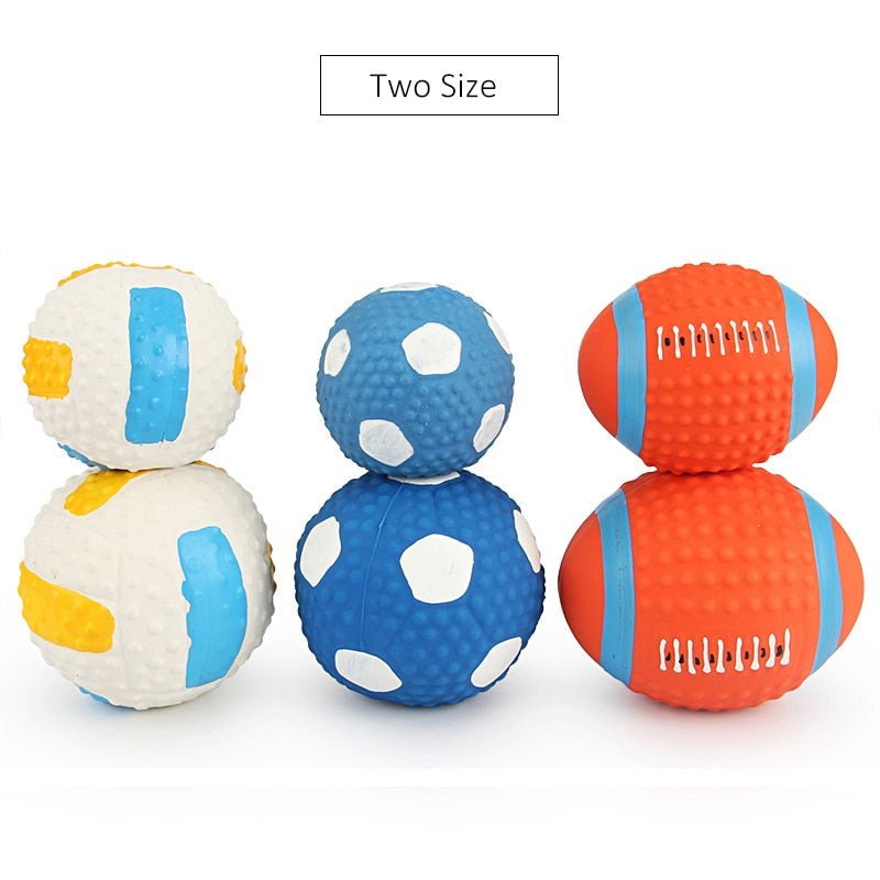 Squeaky Dog Chew Rubber Ball Toy for Small to Large Dogs Durable Interactive Training Accessory - Annie Paw WeartoyAnniePaw Wear