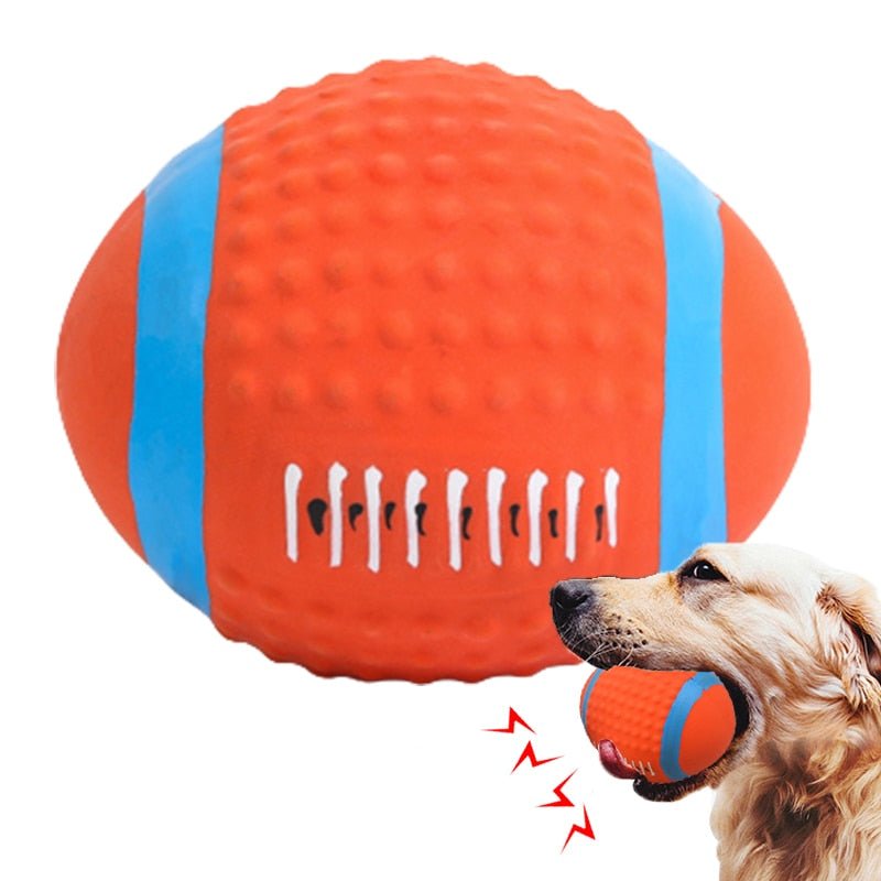 Squeaky Dog Chew Rubber Ball Toy for Small to Large Dogs Durable Interactive Training Accessory - Annie Paw WeartoyAnniePaw Wear