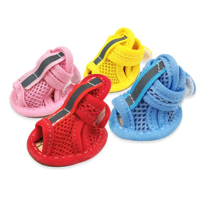 Summer Dog Shoes anti-hot Breathable Mesh Puppy Dog Shoes For Small Dogs Cats Cute Anti-Slip Pug Sandals - Annie Paw WearShoes &Boots &SocksAnniePaw Wear