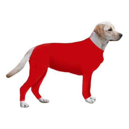 Tight Solid Dog Jumpsuit 4-Legs Pajamas Post-Surgery Nursing Bodysuit for Big Dogs - Annie Paw WearWinter OutwearAnniePaw Wear