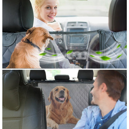 Waterproof Dog Car Seat Cover: Rear Seat Hammock & Safety Carrier Mat for Pet Travel - Annie Paw WearCar AccessaryAnniePaw Wear