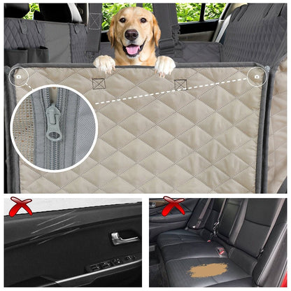 Waterproof Dog Car Seat Cover: Rear Seat Hammock & Safety Carrier Mat for Pet Travel - Annie Paw WearCar AccessaryAnniePaw Wear