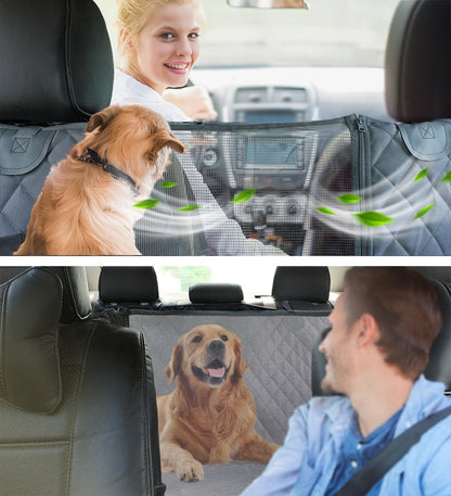 Waterproof Dog Car Seat Cover: Rear Seat Hammock & Safety Carrier Mat for Pet Travel - Annie Paw WearCar AccessaryAnniePaw Wear