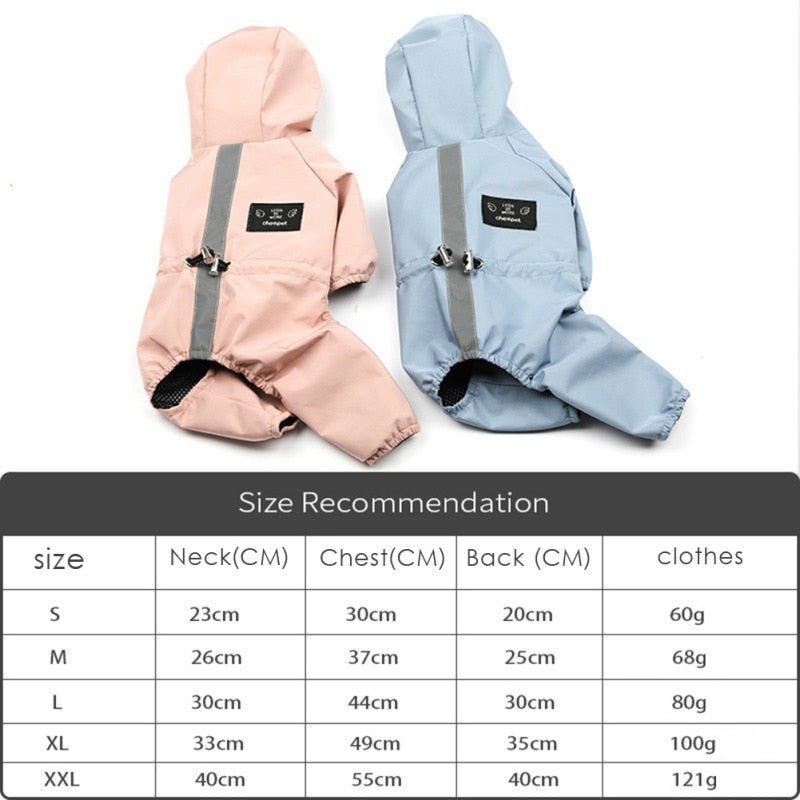 Waterproof Dog Raincoat: Reflective Hooded Jumpsuit Jacket for Pets - Annie Paw WearRaincoatAnniePaw Wear