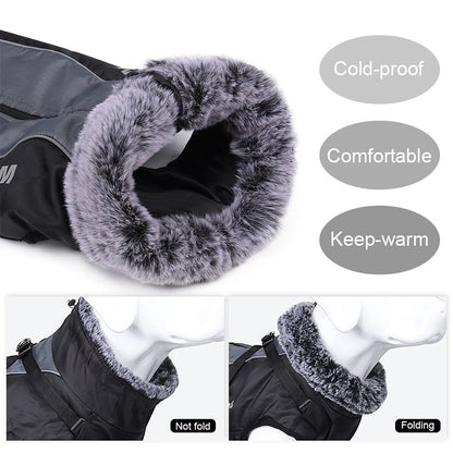 Waterproof Winter Dog Suit with Integrated Harness: Reflective, Windproof Coat for Large Dogs - Annie Paw WearWinter OutwearAnniePaw Wear