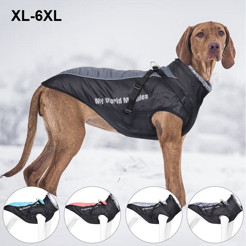 Waterproof Winter Dog Suit with Integrated Harness: Reflective, Windproof Coat for Large Dogs - Annie Paw WearWinter OutwearAnniePaw Wear