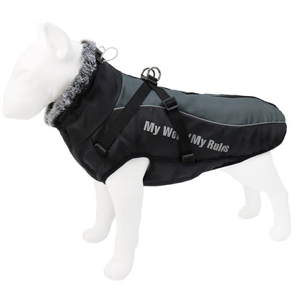 Waterproof Winter Dog Suit with Integrated Harness: Reflective, Windproof Coat for Large Dogs - Annie Paw WearWinter OutwearAnniePaw Wear