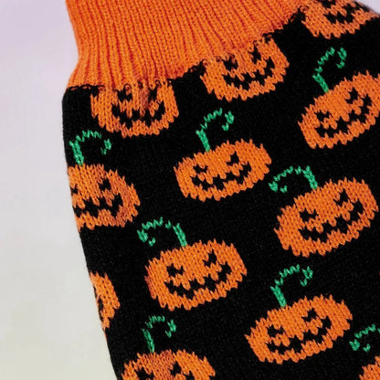 Winter Christmas Knitted Sweater with Halloween Pumpkin for Small to Medium Dogs Cats Puppy Jacket - Annie Paw WearWinter OutwearAnniePaw Wear