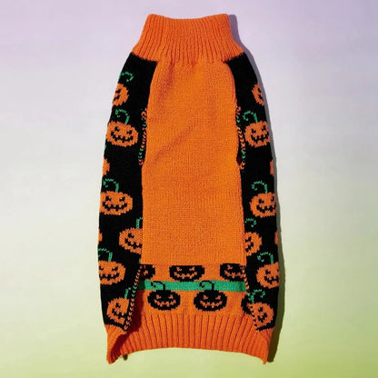 Winter Christmas Knitted Sweater with Halloween Pumpkin for Small to Medium Dogs Cats Puppy Jacket - Annie Paw WearWinter OutwearAnniePaw Wear