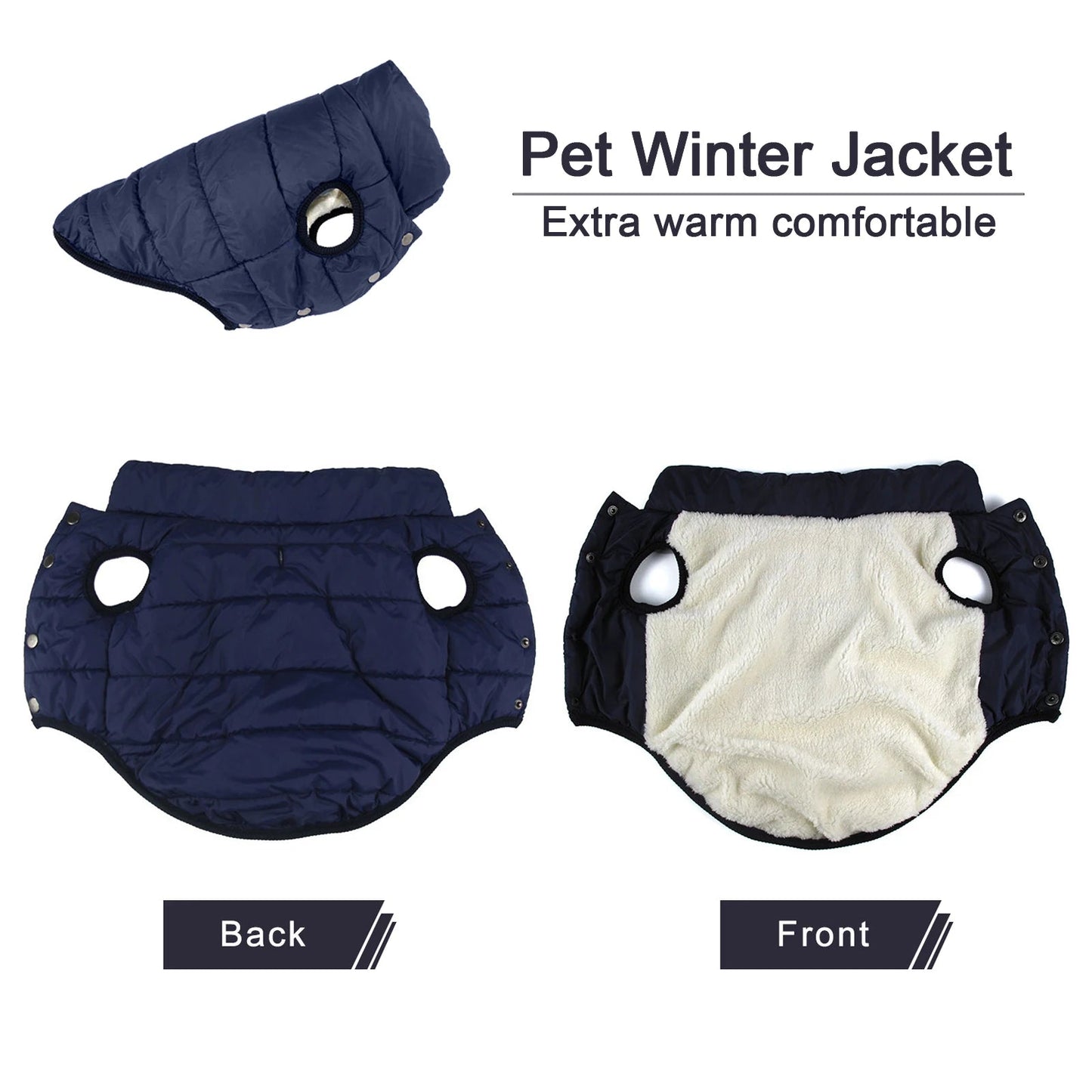 Winter Dog Clothes Outdoor Cold Proof Warm Dog Jacket with Fleece Cotton Lining Chihuahua French Bulldog Puppy Clothing Coat - Annie Paw WearWinter OutwearAnnie Paw Wear