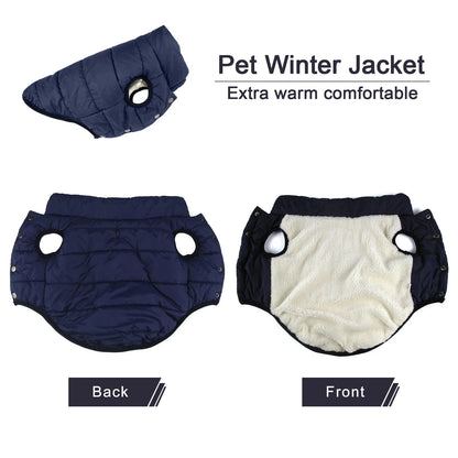 Winter Dog Clothes Outdoor Cold Proof Warm Dog Jacket with Fleece Cotton Lining Chihuahua French Bulldog Puppy Clothing Coat - Annie Paw WearWinter OutwearAnnie Paw Wear