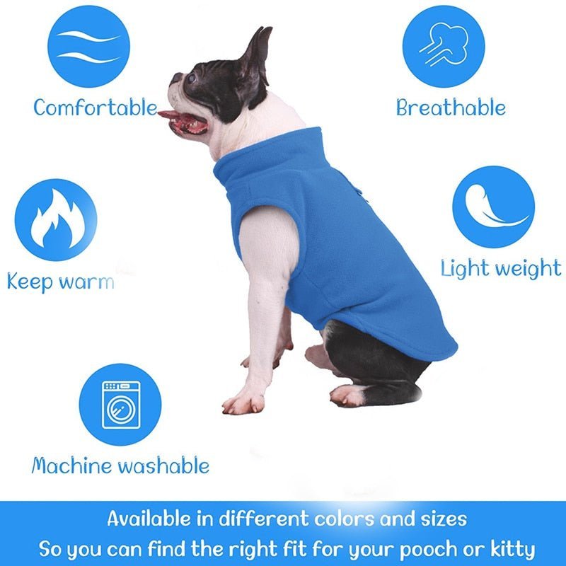 Winter Fleece Dog Jacket for Small Dogs Chihuahua Yorkie French Bulldog Pug Kitten - Annie Paw WearWinter OutwearAnniePaw Wear