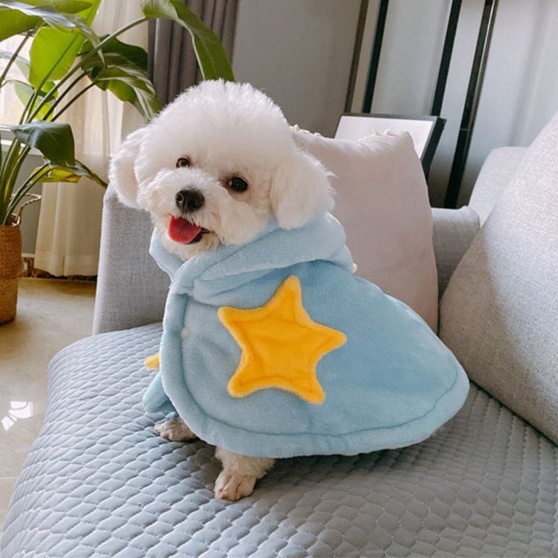 Winter Soft Flannel Blanket with Hood for Cat Dog Thickened Night Robe Pajamas Coat Nightwear - Annie Paw WearHome Dog WearAnniePaw Wear