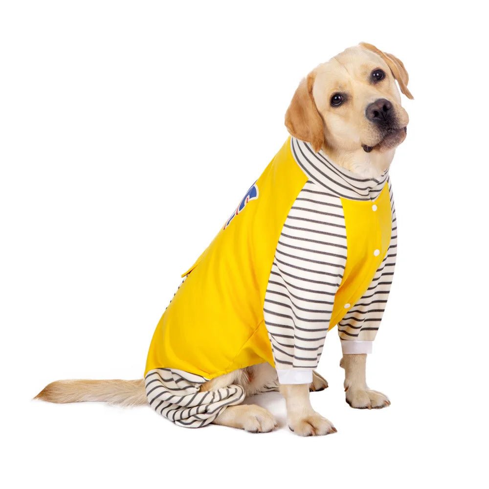 Winter Turtleneck Stripe Warm Plush Lined Dog Pajamas Onesie for Medium to Extra Large Dogs - Annie Paw WearNursing & ReliefAnnie Paw Wear