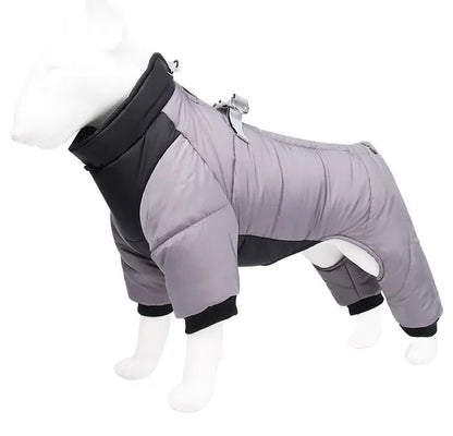 Winter Warm Dog Jacket Reflective Four Legged Clothes Outdoor Waterproof Windproof Traction Harness Jumpsuit French Bulldog Coat - Annie Paw WearWinter OutwearAnnie Paw Wear