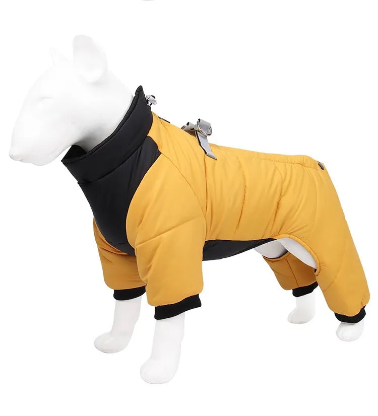 Winter Warm Dog Jacket Reflective Four Legged Clothes Outdoor Waterproof Windproof Traction Harness Jumpsuit French Bulldog Coat - Annie Paw WearWinter OutwearAnnie Paw Wear