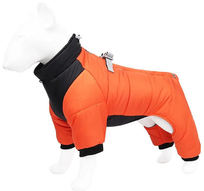 Winter Warm Dog Jacket Reflective Four Legged Clothes Outdoor Waterproof Windproof Traction Harness Jumpsuit French Bulldog Coat - Annie Paw WearWinter OutwearAnnie Paw Wear