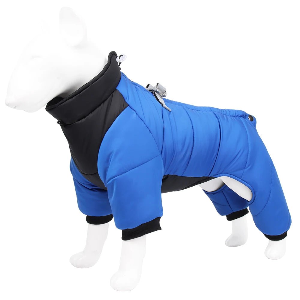 Winter Warm Dog Jacket Reflective Four Legged Clothes Outdoor Waterproof Windproof Traction Harness Jumpsuit French Bulldog Coat - Annie Paw WearWinter OutwearAnnie Paw Wear