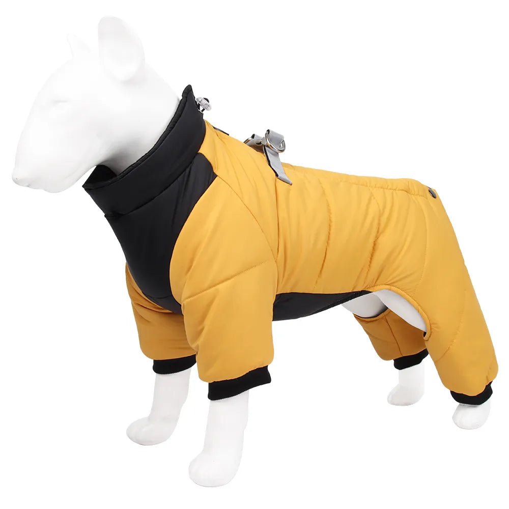 Winter Warm Dog Jacket Reflective Four Legged Clothes Outdoor Waterproof Windproof Traction Harness Jumpsuit French Bulldog Coat - Annie Paw WearWinter OutwearAnnie Paw Wear