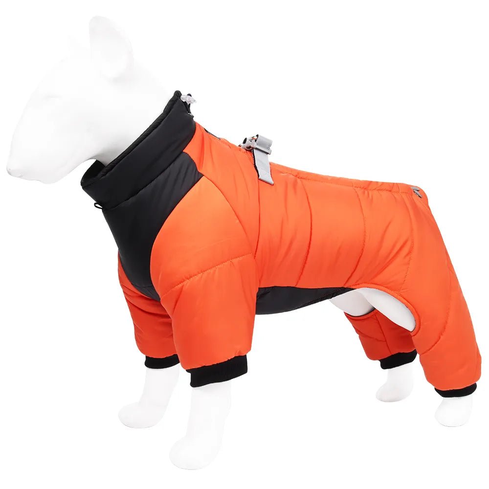 Winter Warm Dog Jacket Reflective Four Legged Clothes Outdoor Waterproof Windproof Traction Harness Jumpsuit French Bulldog Coat - Annie Paw WearWinter OutwearAnnie Paw Wear