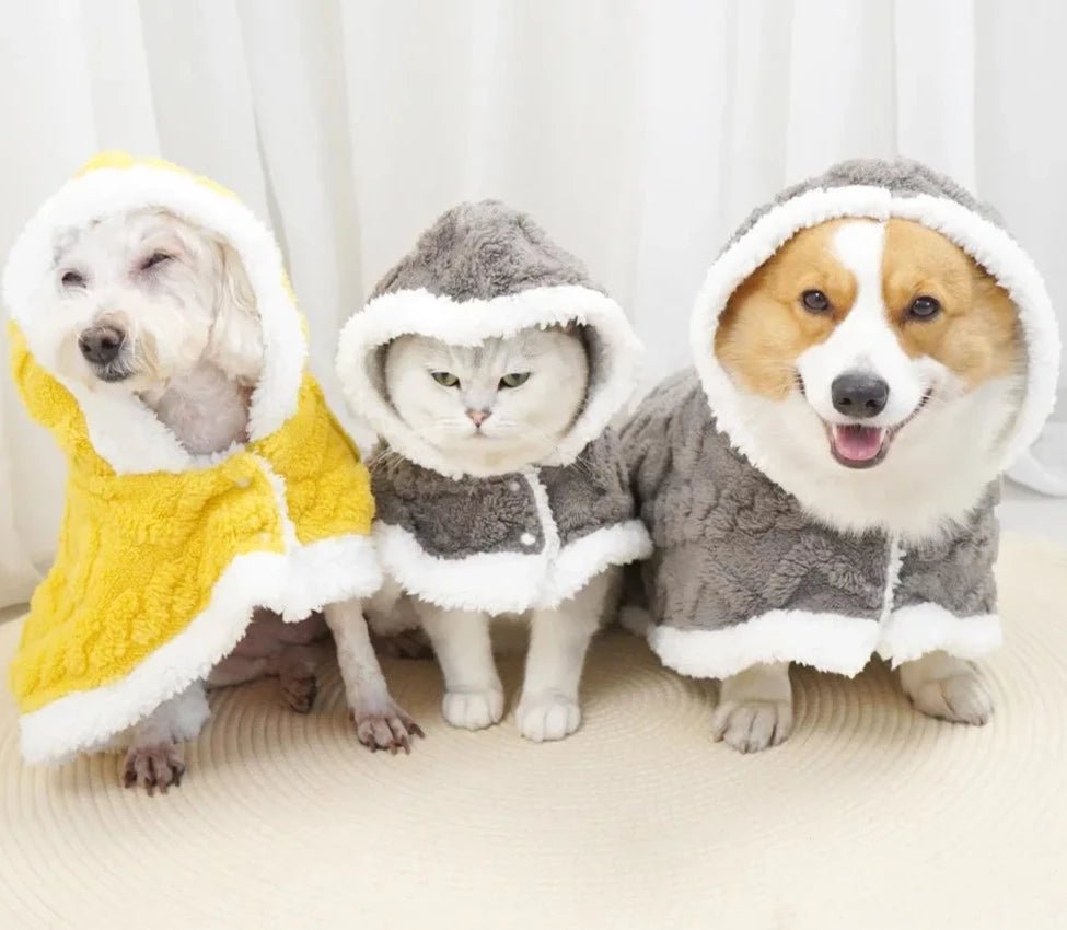 Winter Warm Pet Cloak Dog Blanket Thick Plush Dog Jacket Clothes Cat Clothing Pet Clothing Teddy Corgi Coat - Annie Paw WearHome Dog AccessoriesAnnie Paw Wear